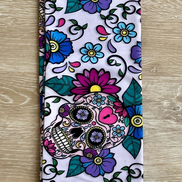 Day of the Dead Patterned Scarf - Multicolor - Picture 4 of 6